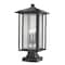 Z-Lite Aspen 3 Light Outdoor Pier Mounted Fixture, Black And Clear Seedy 554PHXLS-SQPM-BK - alternate 1